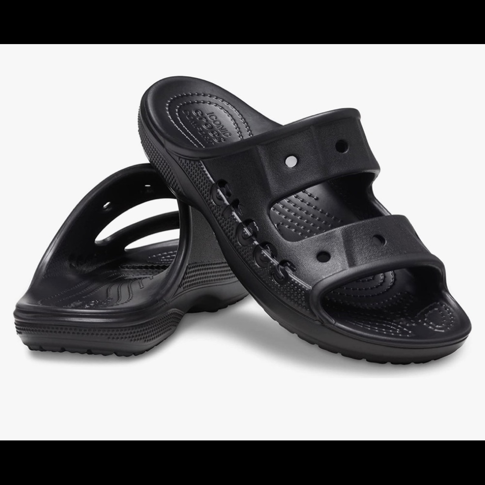 CROCS Baja Slide On Iconic Sandals. Unisex W10 M8. Black. New Condition